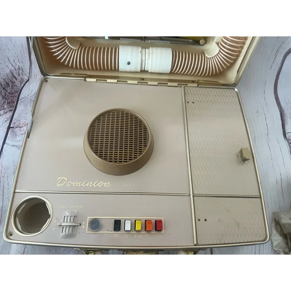 Dominion Electric Hair Dryer‎ Vanity Case Model 1805C Vintage Retro Beauty